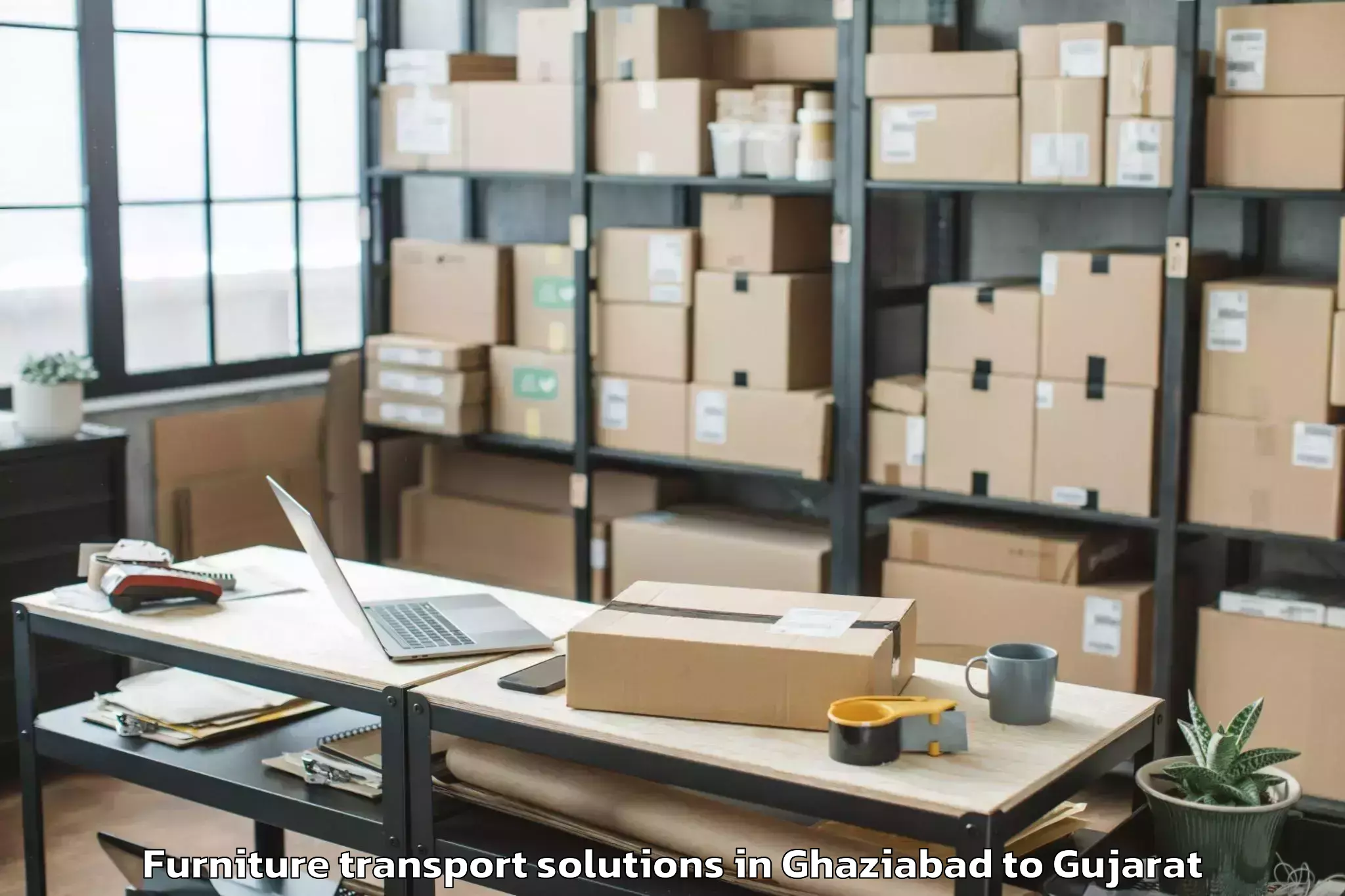 Comprehensive Ghaziabad to Vaghodia Furniture Transport Solutions